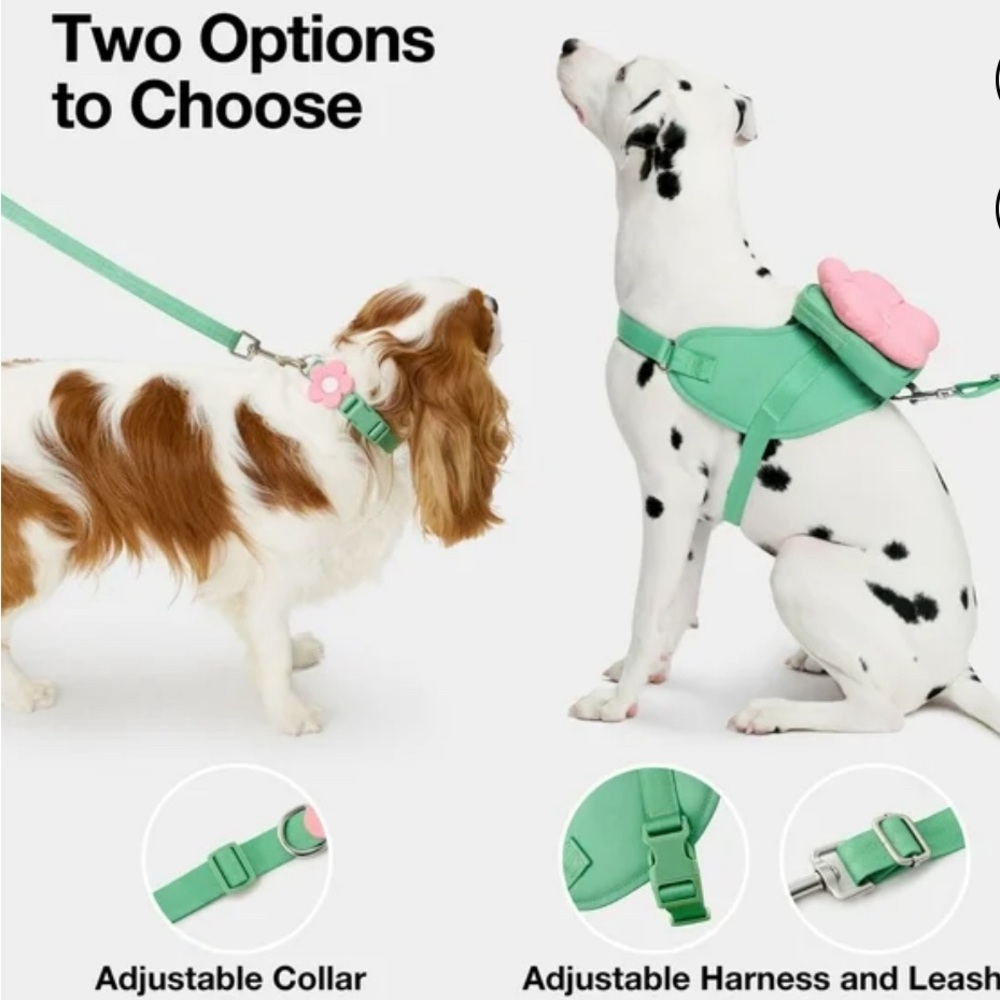 Vetreska 3-in-1 set: Flower Harness, Backpack, & Collar with Leash, size smalll